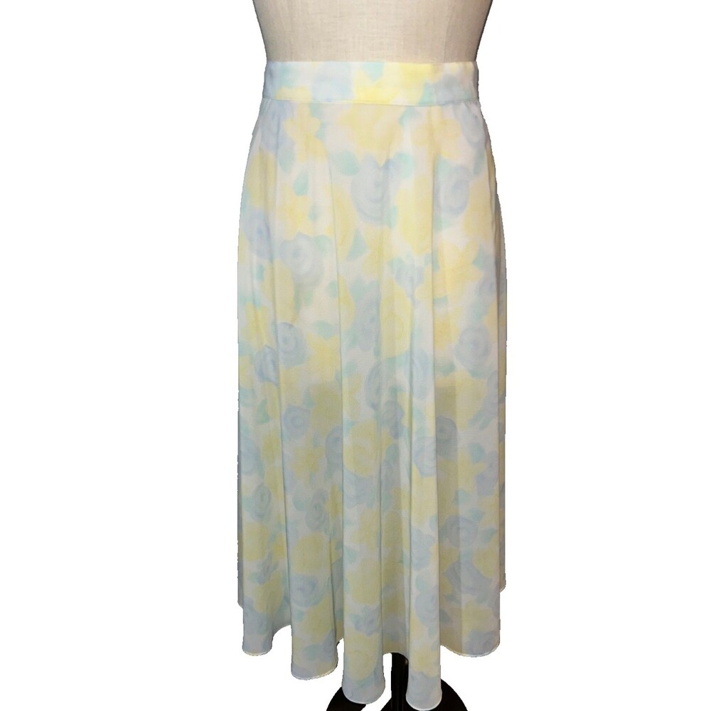 Calypso St.Barth Women’s NWT Linen Blend A-Line Midi Skirt size S Pastel Floral